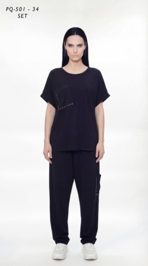 Women's Studded Detail Two-Piece Lounge Set