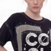Embellished 'COOL' Graphic Tee with Safety Pin Detail