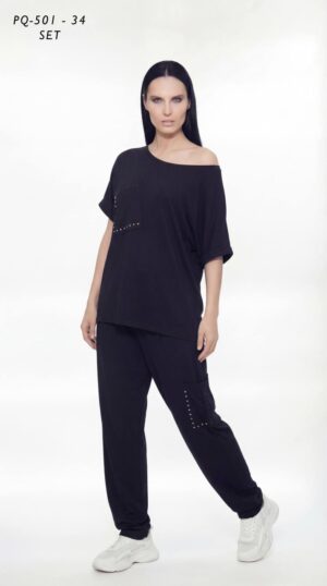 Women's Studded Detail Two-Piece Lounge Set