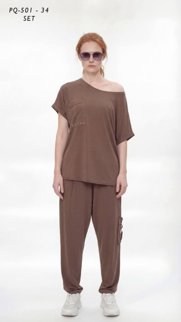 Women's Studded Detail Two-Piece Lounge Set