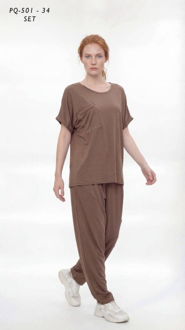 Women's Studded Detail Two-Piece Lounge Set