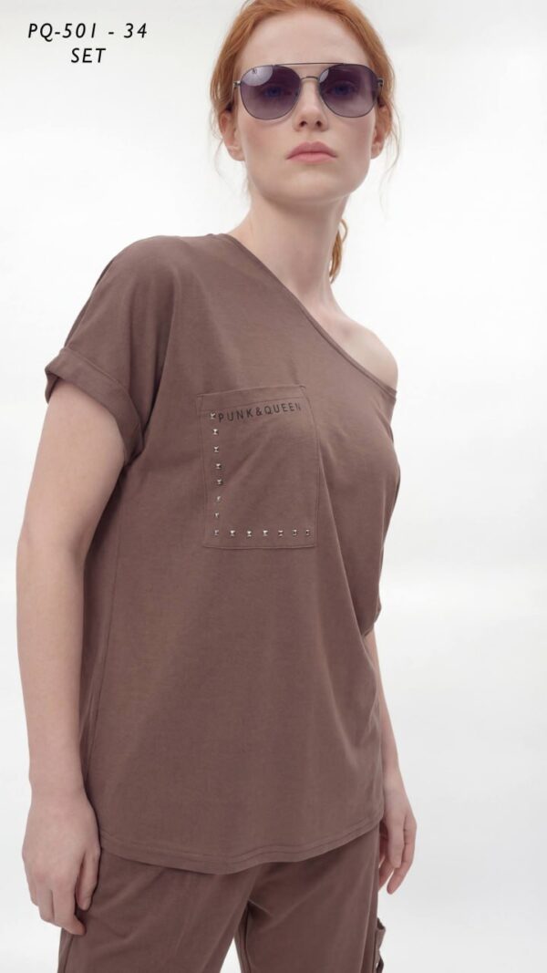 Women's Studded Detail Two-Piece Lounge Set