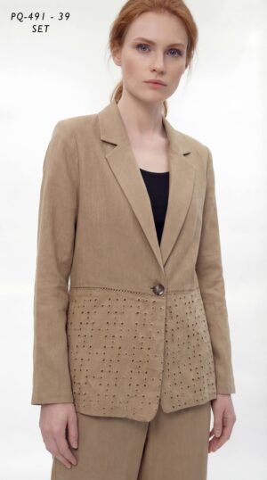 Eyelet Detail Blazer & Trouser Set