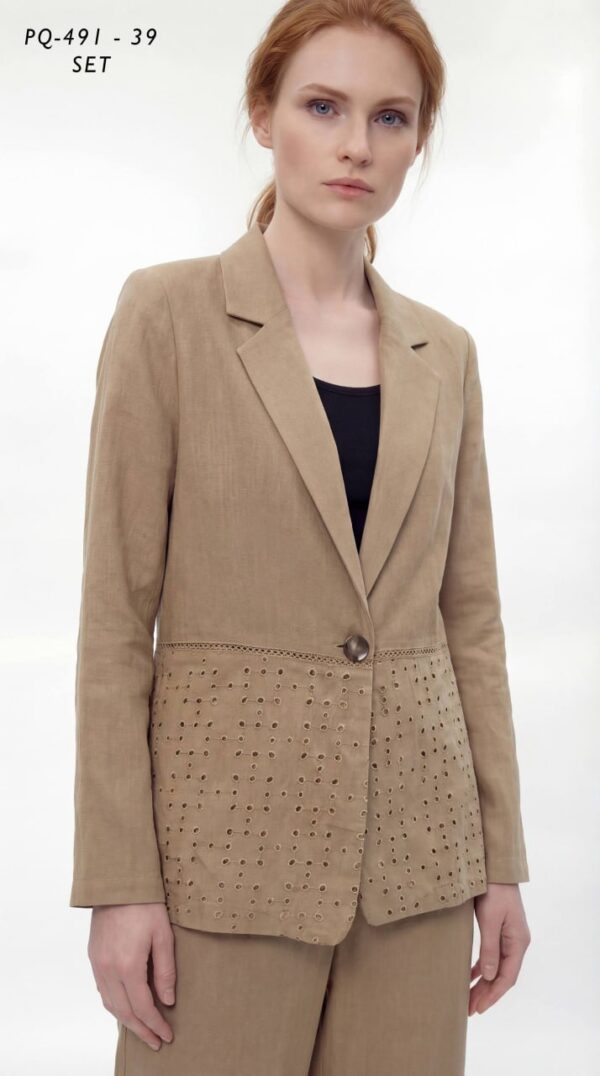 Eyelet Detail Blazer & Trouser Set