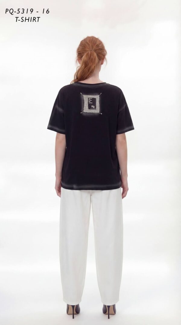 Embellished 'COOL' Graphic Tee with Safety Pin Detail