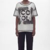 Embellished 'COOL' Graphic Tee with Safety Pin Detail
