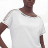Asymmetric 'Queen' T-Shirt with Mesh & Stud Trim