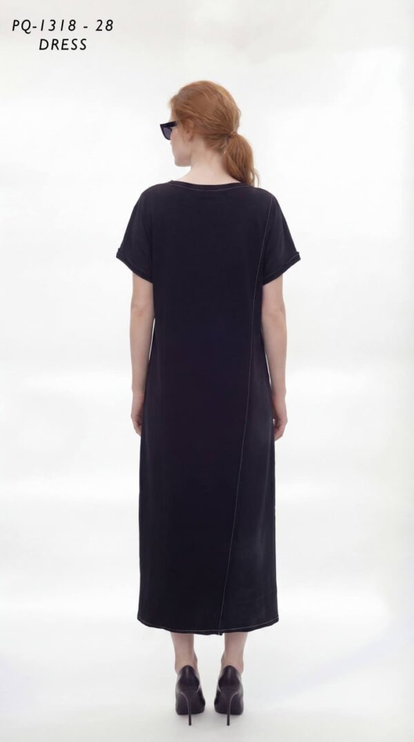 Asymmetric Embroidered Midi T-Shirt Dress