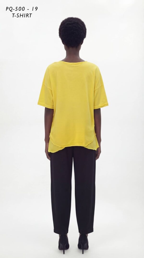 Asymmetric Patchwork T-Shirt with Stud Embellishments