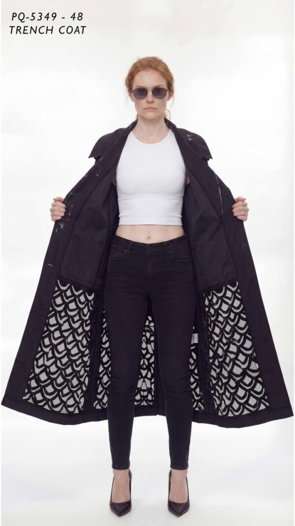 Modern Laser-Cut Detail Trench Coat