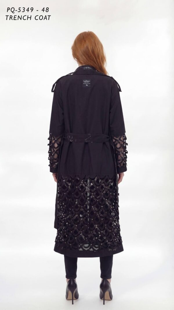 Modern Laser-Cut Detail Trench Coat