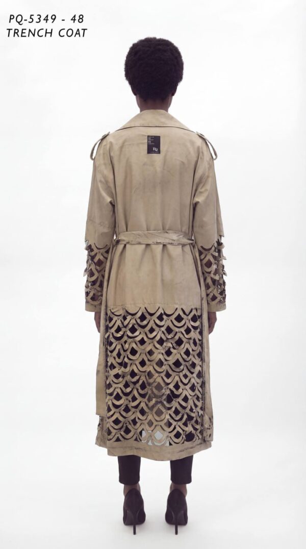 Modern Laser-Cut Detail Trench Coat
