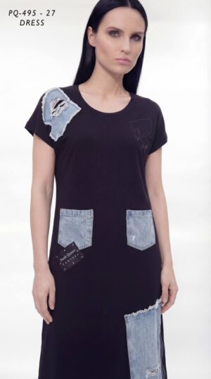 Urban Patchwork Denim T-Shirt Dress