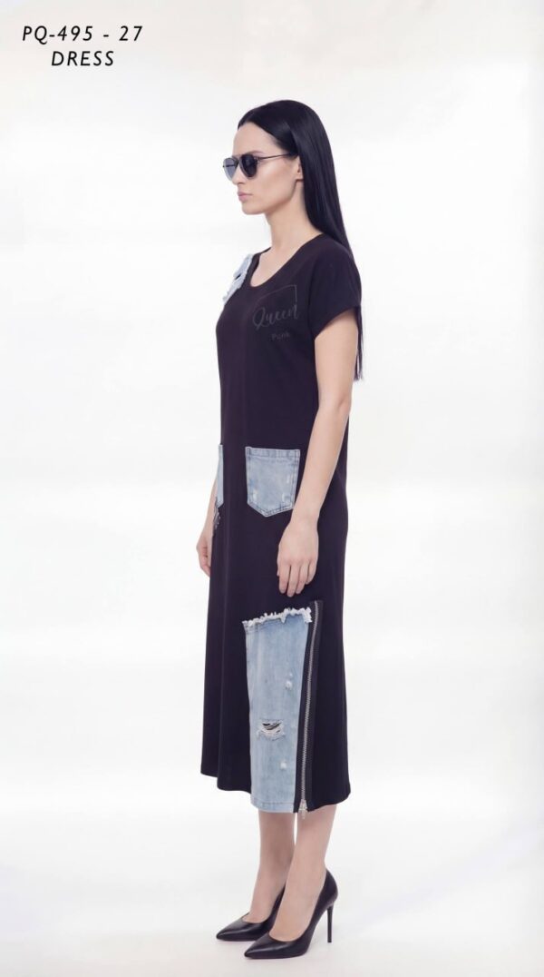 Urban Patchwork Denim T-Shirt Dress