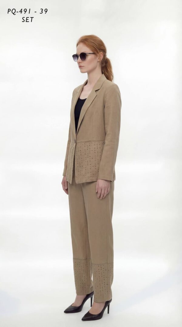 Eyelet Detail Blazer & Trouser Set