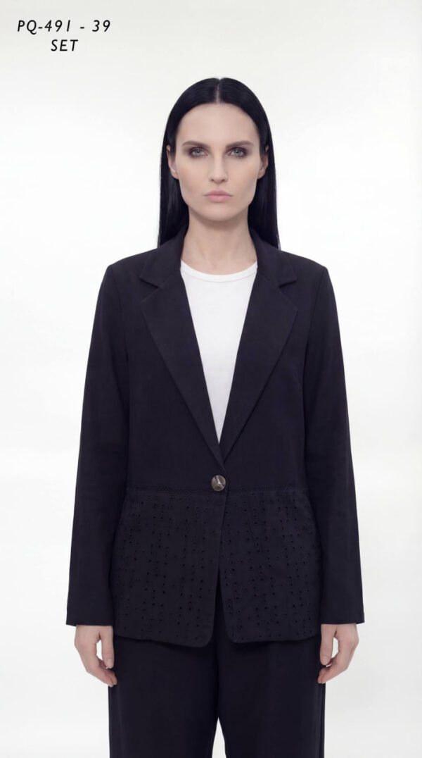 Eyelet Detail Blazer & Trouser Set