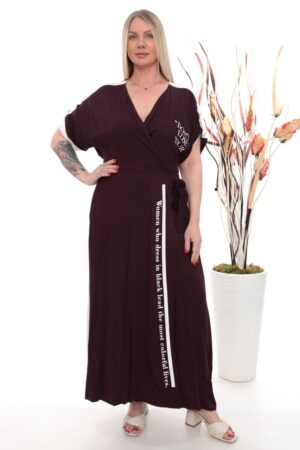 Wholesale Slogan Print Wrap Maxi Dress
