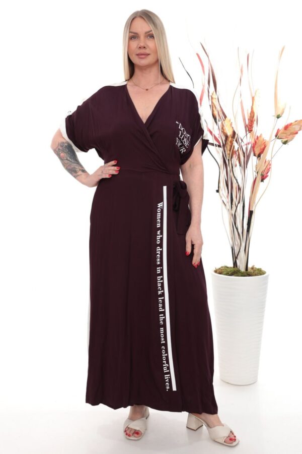 Wholesale Slogan Print Wrap Maxi Dress