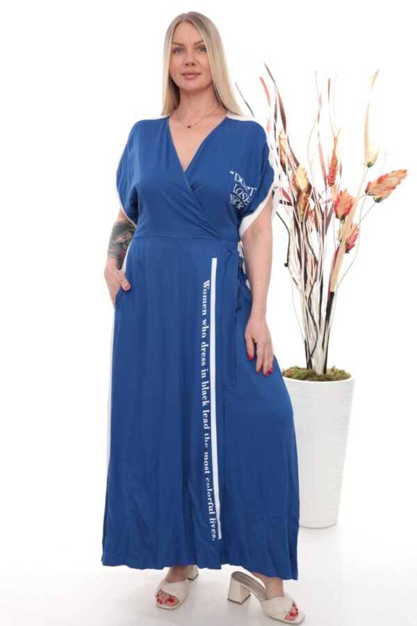 Wholesale Slogan Print Wrap Maxi Dress