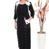 Floral Appliqué Contrast Detail Maxi Dress