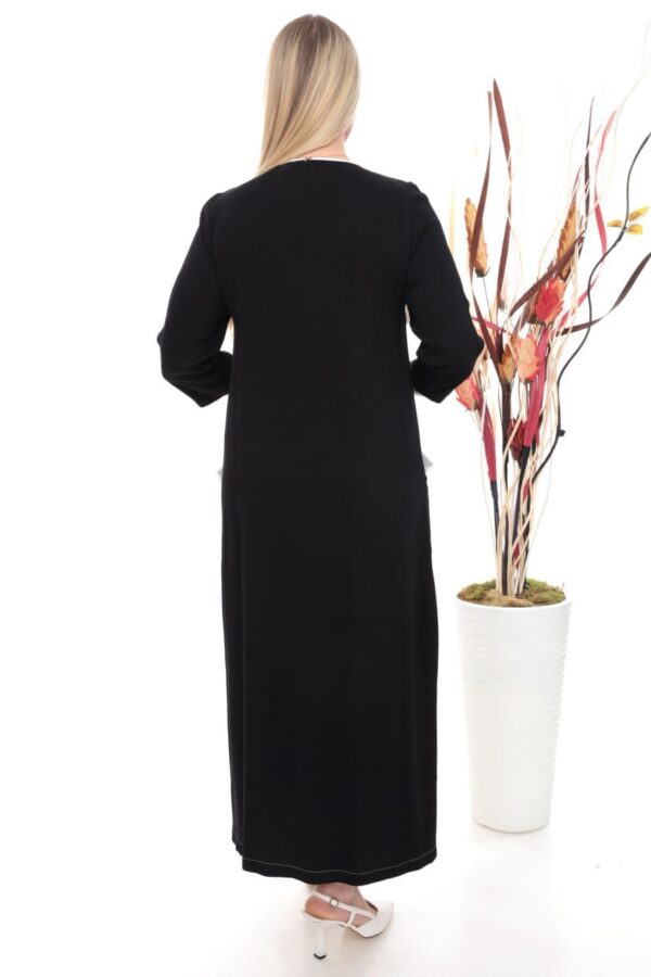 Floral Appliqué Contrast Detail Maxi Dress