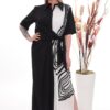 Wholesale Color-Block Abstract Print Wrap Dress