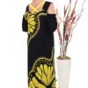Wholesale Butterfly Print Cold Shoulder Maxi Dress