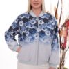 Gradient Floral Print Embellished Bomber Jacket
