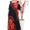 Wholesale Butterfly Print Cold Shoulder Maxi Dress