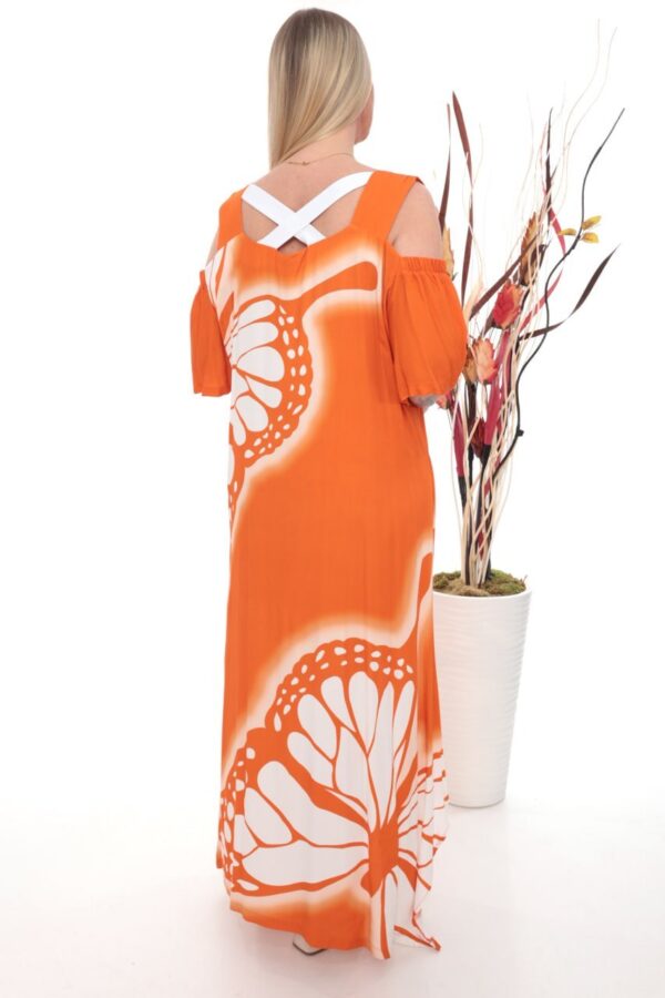 Wholesale Butterfly Print Cold Shoulder Maxi Dress