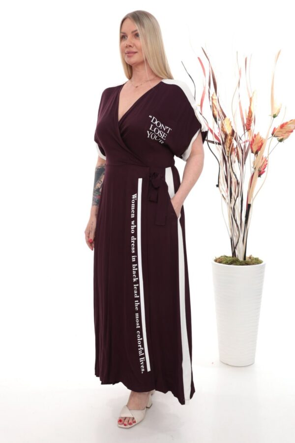 Wholesale Slogan Print Wrap Maxi Dress