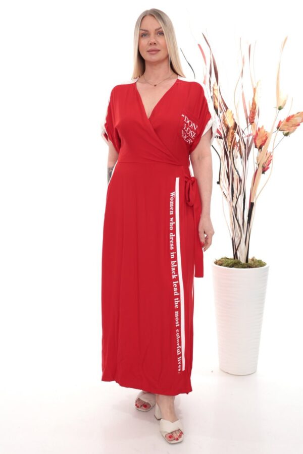 Wholesale Slogan Print Wrap Maxi Dress