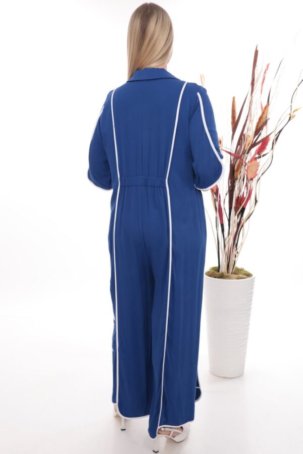 Wholesale Piped Collared Jumpsuit
