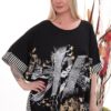 Urban Chic Graphic Print Tunic with Striped Trim