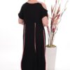 Wholesale Asymmetrical Piped Maxi Dress with Floral Detail