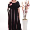 Wholesale Asymmetrical Piped Maxi Dress with Floral Detail