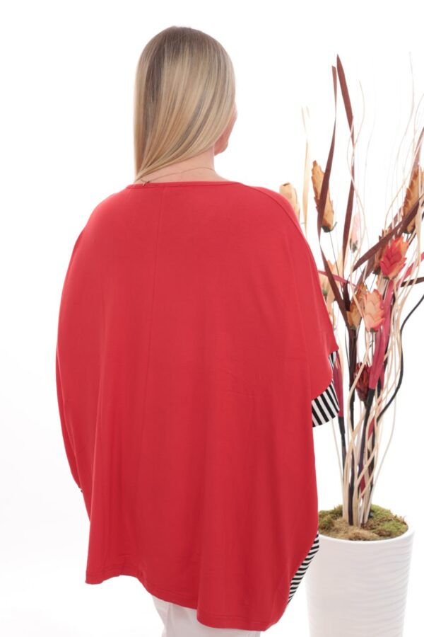 Urban Chic Graphic Print Tunic with Striped Trim