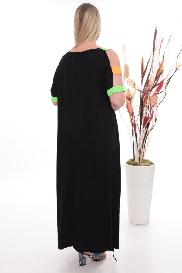 Asymmetric Graffiti Print Maxi Dress