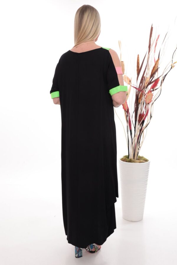 Asymmetric Graffiti Print Maxi Dress