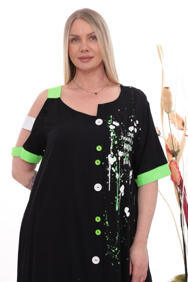 Asymmetric Graffiti Print Maxi Dress