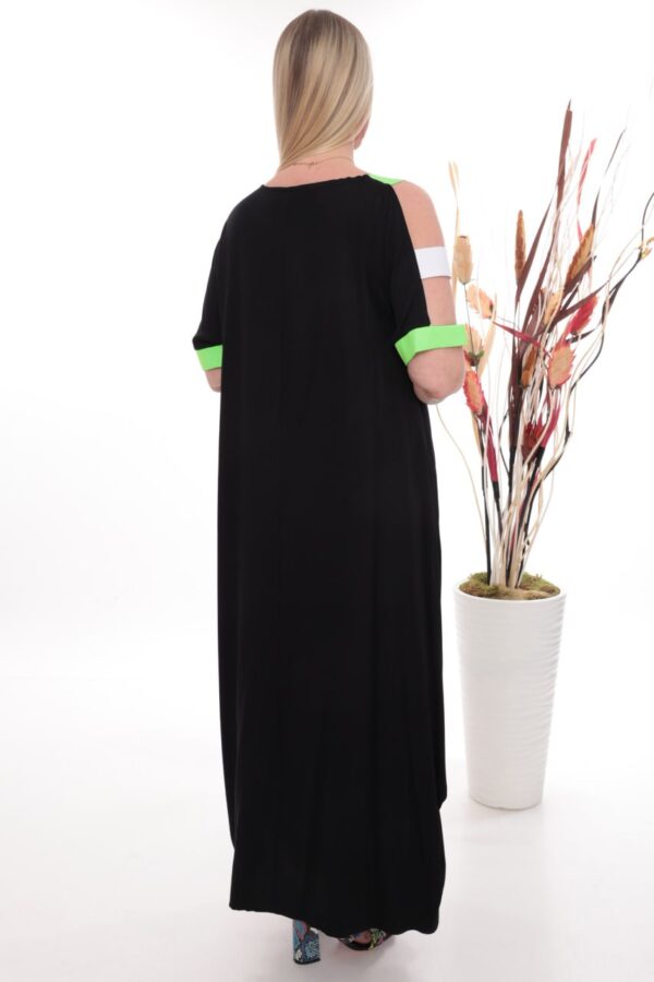 Asymmetric Graffiti Print Maxi Dress