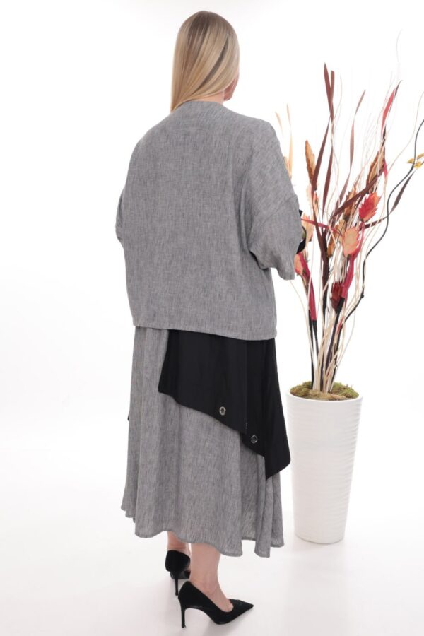 Architectural Grommet Detail Tunic & Skirt Set