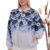 Gradient Floral Print Embellished Bomber Jacket