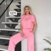 Wholesale Button-Shoulder Top & Palazzo Pants Set