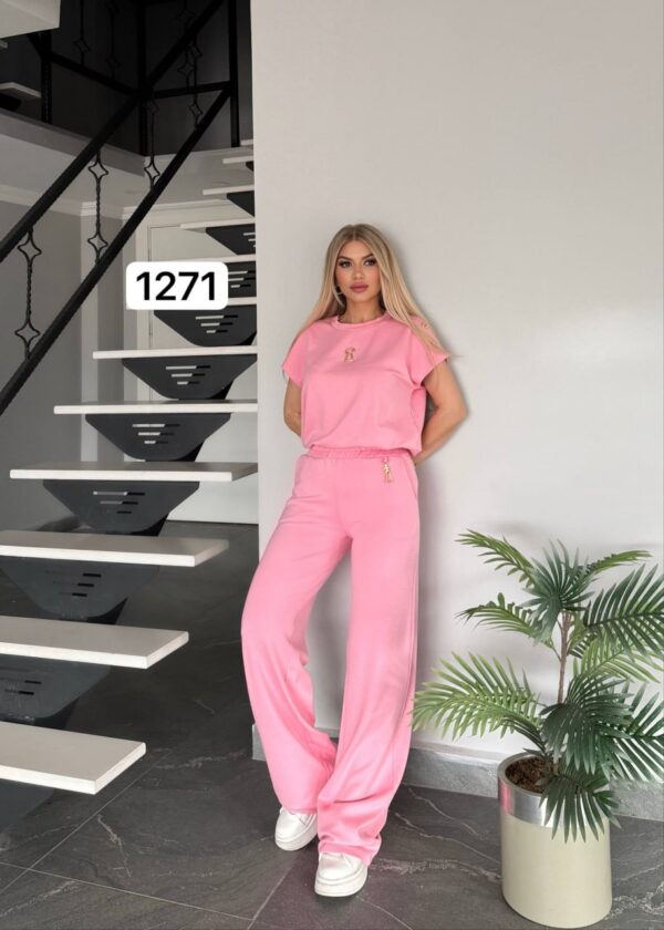 Wholesale Button-Shoulder Top & Palazzo Pants Set