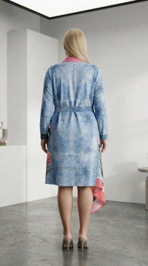 Wholesale Asymmetric Leopard & Floral Print Tunic Dress