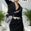 Wholesale Lace-Trimmed Blazer and Skirt Suit