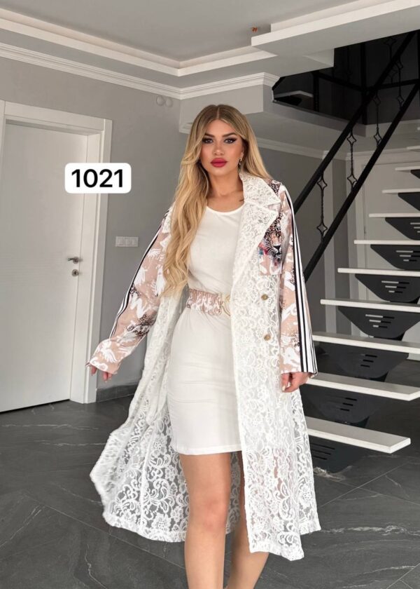 Elegant Lace Long Jacket and Mini Dress Set