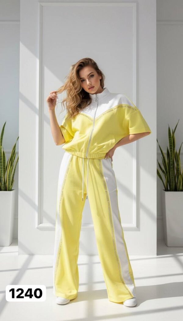 Color Block Zip-Up Athleisure Set