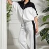 Color Block Zip-Up Athleisure Set